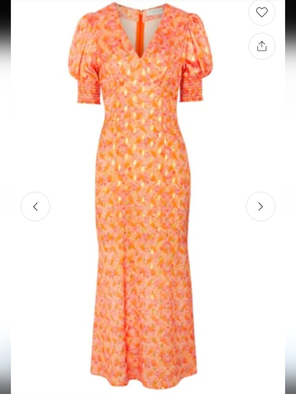 Never Fully Dressed Orange Gold Shell May Midi Dress - Picture 6 of 6